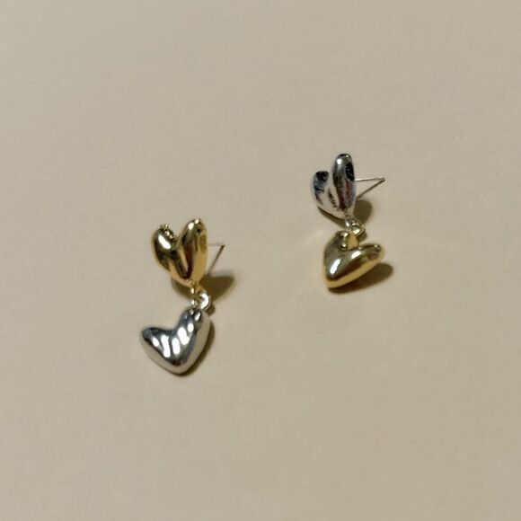 Heart drop earrings N775 - Picture 3 of 4